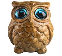 GLEAVI Wooden Owl Statue Decorative Ornament for Home and Garden Unique Owl Figurine Craft Compact Eye Catching Design for Friends and Family