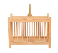 GLEAVI Wooden Small Animal Cage with Handle, Dual-Compartment Cricket Habitat Box and Hamster Nesting Cage, Portable Pet Carrier Suitable for Small Pets and Reptiles