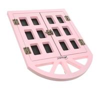 GLEAVI Wooden Window Chalkboard Wall Hanging Decoration, Small Pink Vintage Style Blackboard Message Board for Home, Office, Cafe, Reusable Window Chalkboard Sign