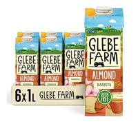 Glebe Farm Gluten Free Barista Almond Milk, Healthy Dairy Free Milk, Unsweetened Almond Milk, Barista Grade Coffee Creamer & Almond Milk, With No Added Sugar, Tasty Almond Drink, 6 x 1 litre