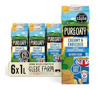 Glebe Farm PureOaty Creamy & Enriched Barista-Style Oat Milk - Gluten-Free & Vegan Coffee Creamer - High Protein with Calcium & Vitamin B12 - Dairy Free - 6-Pack x 1-Litre