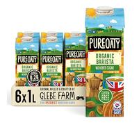 Glebe Farm PureOaty Organic Barista Oat Milk | Vegan Oat Milk | Gluten-Free Oat Milk, Vegan Coffee Creamer & High Protein Plant Milk with Calcium & Vitamin B12, Non-Dairy, Dairy Free Milk (1L 6-Pack)