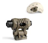 GLECTICAL Tactical Helmet Flashlight,120Lumen Mini Tactical Torch with Strong/Low/Strobe Light, Fits on Arc Rail Helmet（TAN）