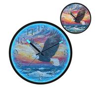 Glede over Sunset Pattern Night Light Wall Clock LED Wall Clocks Silent Battery-Operated Glow in The Dark Large Digital Display for Bedroom Living Room Kitchen, 12 Inch