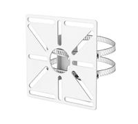 GledeYeTec 120x120mm/4.72"x4.72" Universal Security Camera Adapter Plate, with 2X 3.93 Stainless Steel Hoops, Pole/Wall Mount Adapter for Dome/CCTV/IP Cameras, Eufy, Ring
