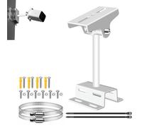 GledeYeTec Long Security Camera Mount Bracket, 170mm Height, Stainless Steel Pole/Wall Mount with 20cm Hoops & 30cm Cable Ties, Compatible with CCTV/IP Cameras (Long Type-6.7" Pole Mount)