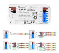 GLEDOPTO ESP32 WLED Digital LED Controller with 4 Channel 15A Fuse Mic Sound UART DIY FCOB Addressable Strip Light for WS2811 WS2812 SK6812 TM1814 WS2813 WS2815 (GL-C-017WL-D)