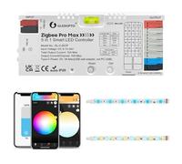 GLEDOPTO Pro Max ZigBee 3.0 LED Controller 5 in 1 RGBCCT RGBW RGB CCT Dimmer Color White Light 20A Pluggable Fuse App Voice Control Work with Alexa H*ue Tuya Smart Life APP Control