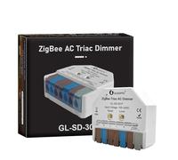 GLEDOPTO ZigBee 3.0 Triac AC Dimmer Switch Mini LED Dimmable Switch 400W Max Push Button Smart App Voice Control Work with H/ue Alexa Tuya Smart Life Conbee Zigbee2mqtt Home Assistant (Hub Required)