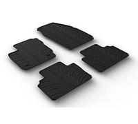 Gledring 0770 Set of Rubber Mats Suitable for Ford Tourneo Courier Estate/Passenger 2014 and Facelift 2018 (T Profile 4 Pieces + Mounting Clips)