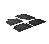 Gledring Rubber car mats set compatible with Audi Q7 2006-2015 (T profile 4-pieces + mounting clips)