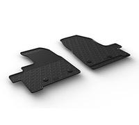 Gledring Rubber car mats set compatible with Ford Transit Custom Furgon/Kombi 2018-2022 (Automatic gear) (G profile 2-pieces + mounting clips)