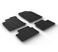 Gledring Rubber car mats set compatible with Kia Cee'd HB 5-doors/SW 6/2018- & XCee'd 6/2019- & Pro Cee'd 2018- (T profile 4-pieces + mounting clips)