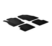 Gledring Rubber car mats set compatible with Opel Corsa D 2006-2014 (T profile 4-pieces + mounting clips)