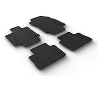 Rubber car mats set compatible with Toyota RAV4 Hybrid 2/2019- (T profile 4-pieces + mounting clips)