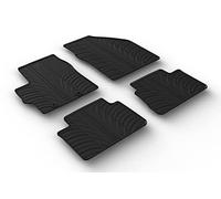 Gledring Rubber car mats set compatible with Toyota Yaris IV (XP21) 2020- & Yaris Cross (MXP_) 2021- incl. Hybrid & Mazda 2 (KB) 2022- (T profile 4-pieces + mounting clips)