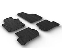 Gledring Rubber car mats set compatible with Volkswagen Golf V 2003-2008 / Jetta 2005-2011 / Golf VI 2008-2013 / Scirocco 2008- (T profile 4-pieces + round/oval mounting clips)