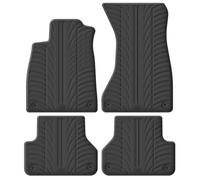 Gledring Rubber car mats set LHD compatible with Audi A4 2015-2021 & FL 2021- (T profile 4-pieces + mounting clips)