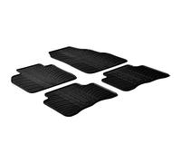 Gledring Rubber car mats set LHD compatible with Dacia Lodgy 2012- (T profile 4-pieces + mounting clips)