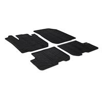 Gledring Rubber car mats set LHD compatible with Dacia Sandero 2012-2020 & Logan 2013- ( T profile 4-pieces + mounting-clips)
