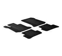 Gledring Rubber car mats set LHD compatible with Mercedes C-Class W204 2007-2013 (T profile 4-pieces + mounting clips)