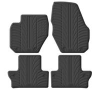 Rubber car mats set (LHD) compatible with Volvo S60/V60 2010-2018 (T profile 4-pieces + mounting clips)