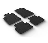 GLEDRING Rubber Mats Set Compatible with Honda Civic XI HB e:HEV 2022 (T Profile 4 Pieces + Mounting Clips)