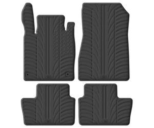 Gledring Set of Rubber Mats Compatible with Nissan Juke II 2019- (T Profile 4-Piece + Mounting Clips), Black