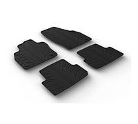GLEDRING Set of Rubber Mats Compatible with Volkswagen Taigo 2021 (T Profile 4-Piece + Mounting Clips), Black