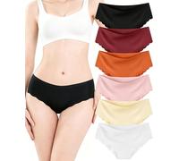 Gleedeal Seamless Underwear for Women Sexy Low Rise Hipster Wave Edge No Show Women's Bikini Panties Ladies Cheeky 6 pack, 6 Color, S