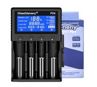Gleedideneny 18650 Battery Charger,Universal Charger LCD Display for Rechargeable Batteries 1.2V Ni-MH Ni-Cd AA AAA 3.7V 3.8V 3.2V Li-ion LiFePO4 IMR 26650 10440 14500 16340(RCR123) 18350