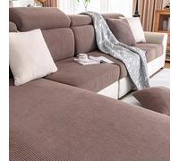 Gleedipre Corduroy Elastic sofa cover seat cushion backrest headrest Furniture protective cover Anti-slip dust-proof Sofa fitted sheet(Brown,30-55cm x 60-90 cm)