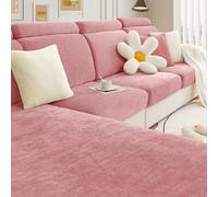 Gleedipre French elastic chenille Sofa protective cover seat cushion backrest headrest Dust jacket Suitable for all seasons Sofa fitted sheet(Pink,60-80cm x 30-45cm)