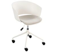 Beliani Office Chair Gleeful Fabric Off-White
