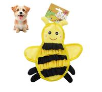 Gleegain Dog Puzzle Squeaky Toy Funny Crocodile Hedgehog Bee Slow Feeder Treat Dispensing Plush Durable Hide and Seek Crinkle Chew Toy Snuffle Game (Yellow, Medium)