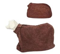 Gleegain Large Dog Full-Coverage Bathrobe Quick Drying Super Absorbent Warm Keeping Dogs Towel with Zipper Fast Drying Coat Bath Towel Blanket for Pet Puppy & Cats (Brown, XS)
