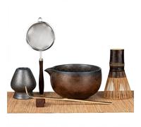 GleeNflux Matcha Set, 7-Piece Matcha Whisk Set with Bowl & 100-Prong Whisk