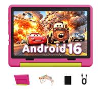 Gleeso Android 16 Kids Tablet, 24GB RAM 64GB ROM Tablet for Kids Toddler Children, 6000mAh Battery, Parental Control, Kids Mode, GMS Certified, 10 Inch Kids Tablet with Case, Dual Camera, Gift, Pink