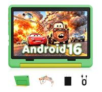 Gleeso Android 16 Kids Tablet, 24GB RAM 64GB ROM Tablet for Kids Toddler Children, 6000mAh Battery, Parental Control, Kids Mode, GMS Certified, 10 Inch Kids Tablet with Case, Dual Camera, Gift, Green