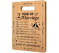 Gleevara 2nd Anniversary Wedding Gifts, Cotton Wedding Gifts for Him Her, Romantic Bamboo Cutting Board for 2nd Anniversary Couple Husband Wife