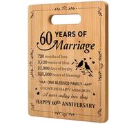 Gleevara 60th Anniversary Wedding Gifts, Bamboo Cutting Board, Diamond Wedding Preasents for Parents Couples Husband Wife