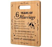 Gleevara 6th Anniversary Wedding Gifts, Romantic Iron 6th Anniversary Wedding Gifts for Him Her, Bamboo Cutting Board for Couple Husband Wife