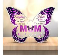 Gleevara Gifts for Mum, Butterfly Shape Acrylic Plaque, Mum Birthday Gifts from Daughter Son on Christmas Valentines Mothers Day
