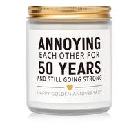 Gleevara Golden Wedding Anniversary Unique Gift, 50th Wedding Anniversary Unique Gift, Handmade Lavender Scented Candle, Anniversary Romantic Gifts for Wife Husband Couples