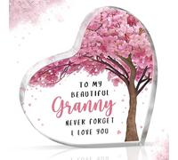 Gleevara Granny Gifts, Unique Granny Birthday Gifts from Grandchildren, Heart-Shaped Plaque Desk Decor Presents for Granny