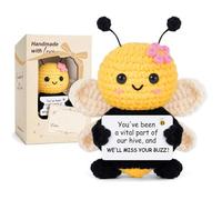 Gleevara Leaving Gifts for Colleagues Women, Handmade Crochet Emotional Support Cute Bee, Farewell Gifts for Coworkers, Leaving Presents for Colleagues Female