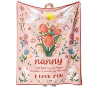 Gleevara Nanny Gifts, Soft Tulip Flannel Blanket, Gifts for Nanny on Her from Grandchildren Birthday Christmas Mothers Day 157x132 cm