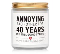 Gleevara Ruby Wedding Anniversary Unique Gifts, 40th Wedding Anniversary Unique Gift, Handmade Lavender Scented Candle, Romantic Anniversaries Gift for Wife Husband Couples