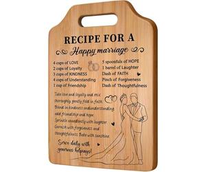 Gleevara Wedding Gifts, Wedding Gifts for Bride and Groom, Unique Bamboo Cutting Board, Mr and Mrs Gifts, Wedding Day Gifts for Couple