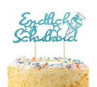 Gleevio Cake Decoration First Day at School, Glitter Cake Decoration for First Day of School, Blue Cake Topper School Child 2025 Girl Boy, Cake Decoration First Day of School Party Decoration
